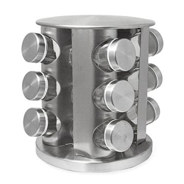 Imagem de Porta Tempero Condimento Aço Inox Giratório 12 Potes