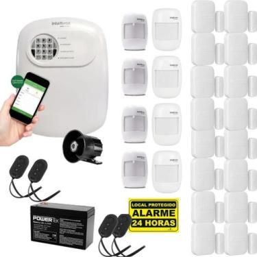 Imagem de Kit Alarme Híbrido Intelbras ANM 24 NET Central App, 16 Sensores de Ab