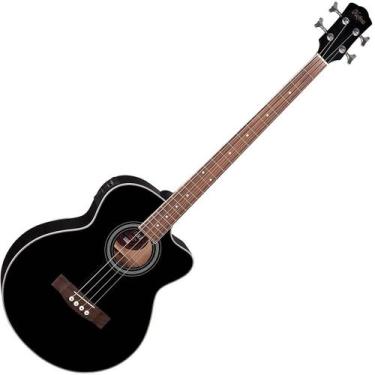 Imagem de Baixolão Eletroacústico 4 Cordas Hofma Hbs190 BK Preto