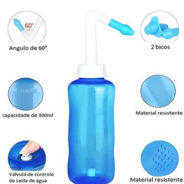 Imagem de Higienizador Nasal Lavagem Profunda Premium 300ml Azul - Garantia Tota