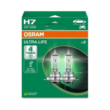 Imagem de Par Lâmpada H7 Osram Ultra Life Amarela 3200k 55w