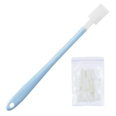 Imagem de Escova de limpeza de fendas pequena conjunto de escovas de banheiro descartáveis domésticas com 50 cabeças de algodão sobressalentes, escovas de limpeza finas para eletrodomésticos, portas, teclados
