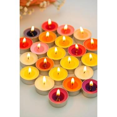 Imagem de Kit 16 Vela Decorativa Romântica Pequena Redonda Colorida Refil Lamparina Flutuante Base Alumínio Linha Premium M5 Armarinhos (Vermelho)