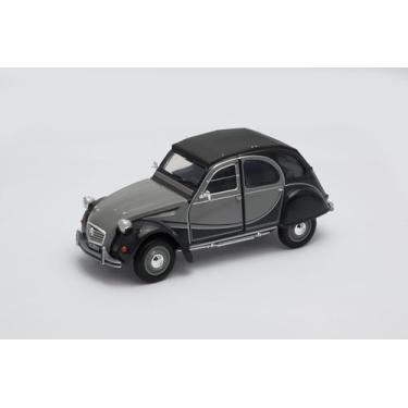 Imagem de OPO 10 - Welly Miniature car in 1/24 Scale, Compatible with Citroen 2cv 6 Charleston Two-Tone Gray and Black - 24009-Grey
