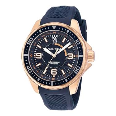 Imagem de Nautica Relógio masculino NAPKMF302 KOH May Bay azul com pulseira de silicone, Azul