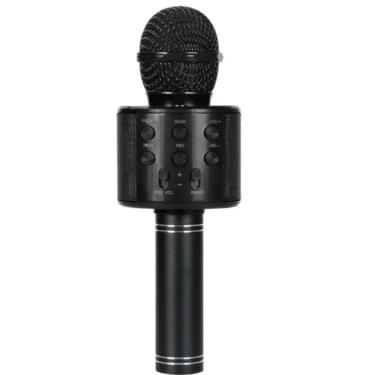 Imagem de Microfone Karaokê Bluetooth Portátil Com Mixer E Controle De Efeitos Recarregável E Compacto Preto Bivolt