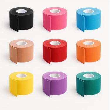 Imagem de Kit 02 Rolos I Fita Adesiva Kinesiológica I Cores I Fita Elástica Terapêutica para Esporte e Fisioterapia I Fita Kinésio I Arcanjo Utilidades