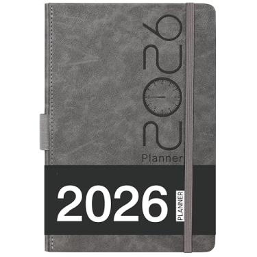 Imagem de Agenda 2023-2024 - Planejador 2023-2024 com alça para caneta, para alcançar seus objetivos e melhorar a produtividade, julho de 2023 - junho de 2024, papel grosso, 40 páginas para notas, bolso interno, 14,6 x 21 cm - cinza