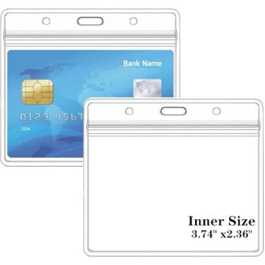 Imagem de Porta-crachá de identificação horizontal extragrosso com zíper resselável tipo impermeável (tamanho pequeno, 30 pacotes)