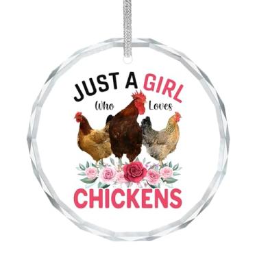 Imagem de ignytiger Ornamentos de galinha para árvore de Natal, enfeites de Natal de galinha, presentes para amantes de galinhas, mulheres, apenas uma garota que ama galinhas, enfeite decorativo de cerâmica