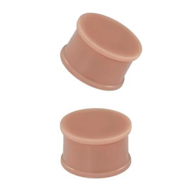 Imagem de XIMAX 2 peças alargadores de orelha de silicone sólido tom de pele colorida alargadores de orelha expansores de pele com alargador duplo retentor de pele piercing para mulheres e homens 8G-1 e 1/5.1