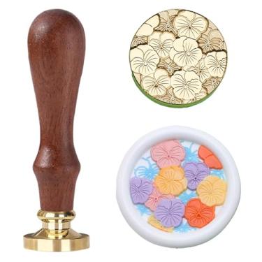 Imagem de Ychostamp Selo de cera de flor – Selo de flor amor-perfeito, design floral botânico elegante para convites de casamento, cartas e artesanato