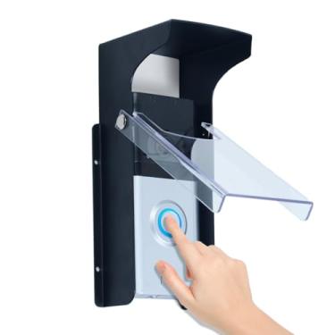 Imagem de Capa de chuva de campainha flip-top, capa de teclado, protetor de metal preto, compatível com a maioria das campainhas de vídeo com câmera inteligente