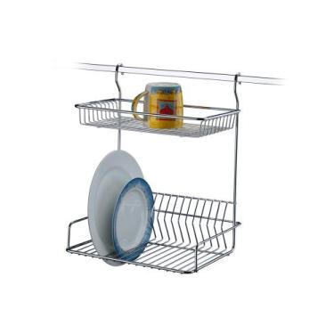 Imagem de Escorredor De Louças Pratos Para Barra De Parede Cromado - 2400 Future