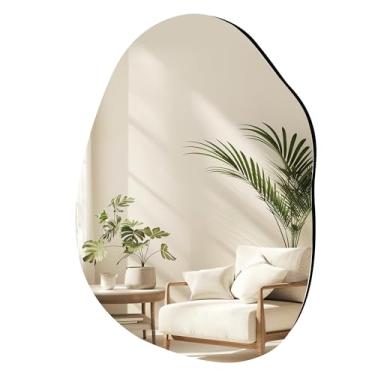 Imagem de CULER Espelho de parede irregular para banheiro, 55 x 76 cm, assimétrico, sem moldura, espelho de vidro temperado moderno para quarto, sala de estar, entrada