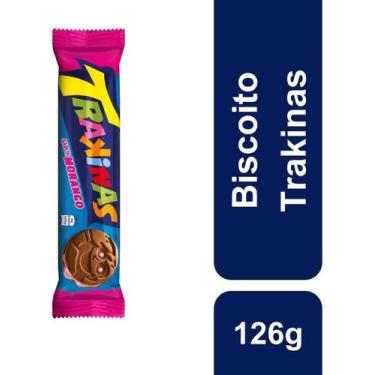 Imagem de Kit c/ 3 Biscoito Recheado Sabor Morango 126g Trakinas