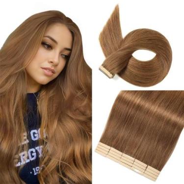 Imagem de Fita adesiva em extensões de cabelo YNSNR Real Human Hair 60 cm Tawny 