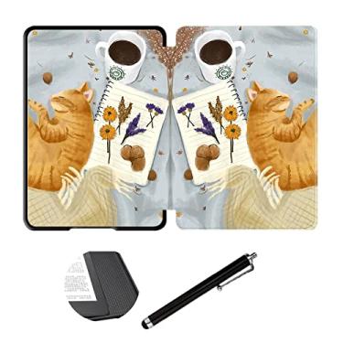 Imagem de Capa de 6" para Kindle 11º, Capa Compatível apenas com a 11ª Geração 2022, Capa de TPU Auto Wake/Sleep, Capa de Silicone Flip Comic Cat Pattern, Projetado para Amantes de Gatos-cat 1