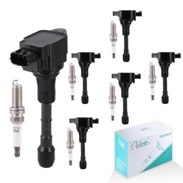 Imagem de AULINK Conjunto De 6 Bobinas Ignição Uf617, Pacote Velas Para Nissan 370Z, Infiniti Q40 Q50 Q60 Q70 Qx50 Qx70 G37 M37 Ex37 M56 Fx37 Fx50 3.7L 5.0L 5.6L V6 V8 22448Ja00C 22448Ey00A 36-8195 Aic-2809B