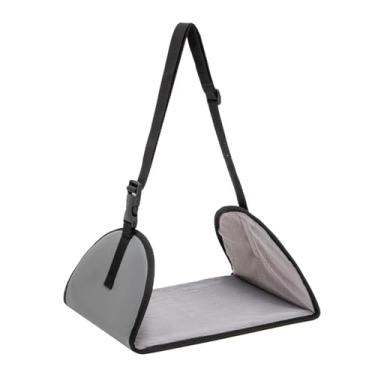 Imagem de Generic Apoio para os pés de avião, rede para pés de viagem, alça ajustável, ergonômico, apoio para os pés, para as pernas para casa, escritório, carro, mesa, Cinza