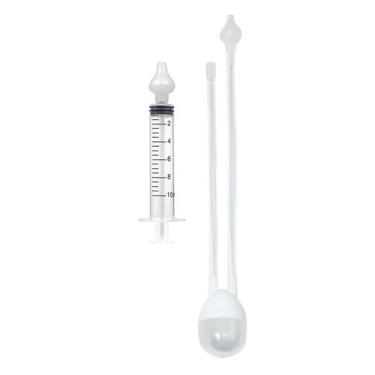 Imagem de Aspirador Nasal Buba e Seringa Ponta Macia Lavagem Higiênica, Branco