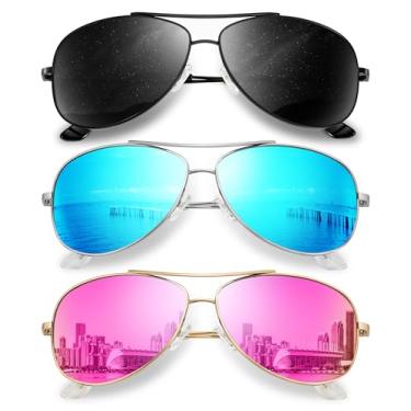 Imagem de KALIYADI Óculos De Sol Polarizados - Masculino Aviador Feminino: Politizados Atualizados Com Proteção Uv Para Dirigir