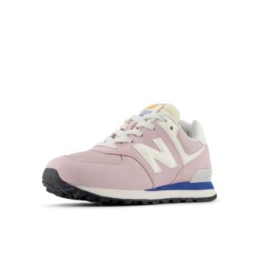 Imagem de New Balance Tênis masculino 574 V1 com cadarço, Névoa crepúsculo/pedra do mar, 18