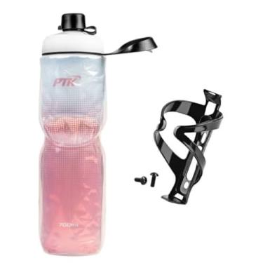 Imagem de Garrafa Caramanhola Termica para Bike Squeeze 700ml +Suporte Com Parafusos ROSA