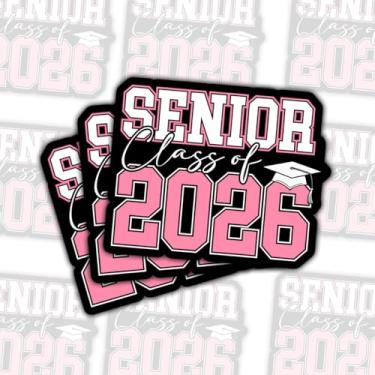 Imagem de 3 adesivos Senior 2026, adesivo Class of 2026, adesivos Senior2026, adesivos de formatura 2026 para laptop, garrafa de água, telefone, carro, janela, capacete decalque de vinil (S4, 7,6 x 7,6 cm)