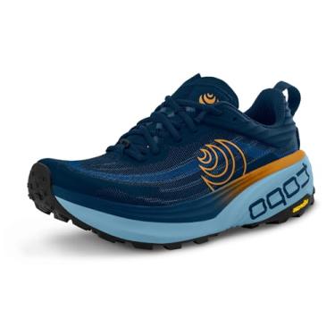 Imagem de Topo Athletic Tênis de corrida masculino leve e confortável de 5 mm para trilha, Azul-marinho/laranja, 40