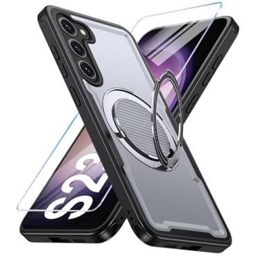 Imagem de Yimer Capa para Samsung Galaxy S23 compatível com Mag-Safe, suporte de anel giratório 360, capa com suporte magnético, capa de telefone à prova de choque de grau militar, com protetor de tela, TPU e