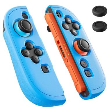 Imagem de PAWDIARY [2 Pieces] Switch 2 joycon Case Silicone Softshell, Anti-Slip Switch 2 2025 joycon Cover Protector and 2 Thump Caps, Ergonomic Comfort Handheld Controller joycon 2 Skin - Blue