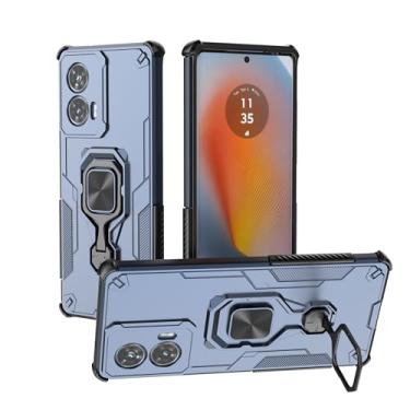 Imagem de SORAKA Capa para Motorola Edge 50 Fusion com suporte metálico giratório de 360 graus peça de ferro magnética para suporte magnético para telefone de carro