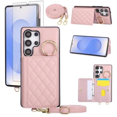 Imagem de Asuwish Capa para celular Samsung Galaxy S23 Ultra 5G capa carteira e protetor de tela, alça de ombro transversal, anel, fivela, suporte para cartão para S23Ultra 23S S 23 23Ultra 17.3 cm mulheres