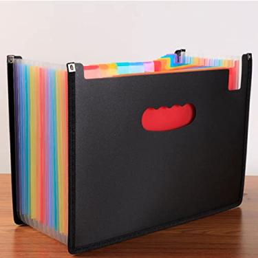 Imagem de AYNEFY Expandindo a Pasta de Arquivos, Organizador de Plástico, 24 Compartimentos para Documentos A4, Perfeitos para Escritório e Casa