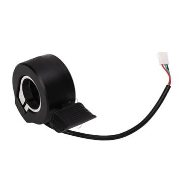 Imagem de Acelerador de acelerador de scooter ABS Thronttle Thronttle Speed Control Hall Sensor Scooter Finger Accelerator Grip Substituição para E-Bikes 130X (preto)