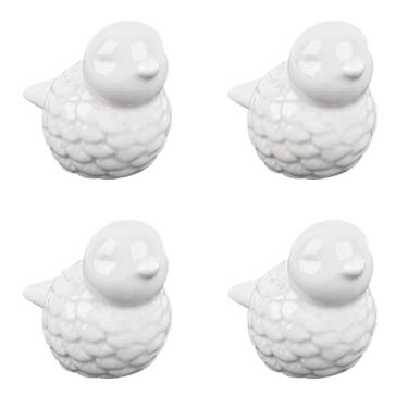 Imagem de Framendino, Pacote com 4 tampas de parafuso de vaso sanitário de cerâmica em forma de pássaro conjunto de instalação fácil para decoração de banheiro