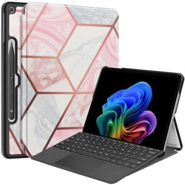Imagem de Capa inteligente para Microsoft Surface Pro 1ª edição 30.5 cm 2025, capa rígida de visualização de vários ângulos Ratesell compatível com teclado e suporte de caneta geometria