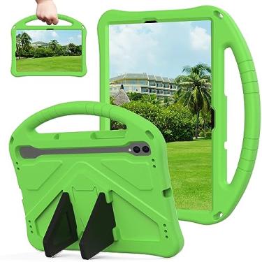 Imagem de Sfulatdc Capa infantil com alça e suporte, leve, à prova de choque, compatível com Samsung Galaxy Tab S10 Lite S10 FE S9 FE S9 S8 S7 11 polegadas, verde