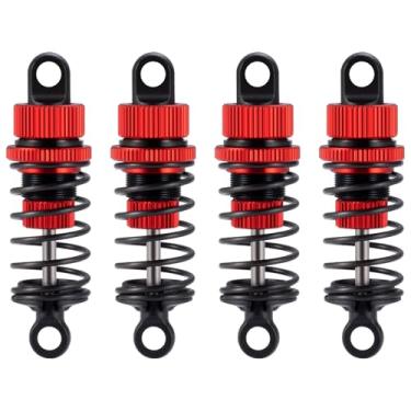 Imagem de Amortecedor de amortecedor de óleo de alumínio 1/10 de 55 mm/62 mm para Tamiya TT01/TT02 RC Drift Car Upgrades Peças (vermelho, 55 mm)