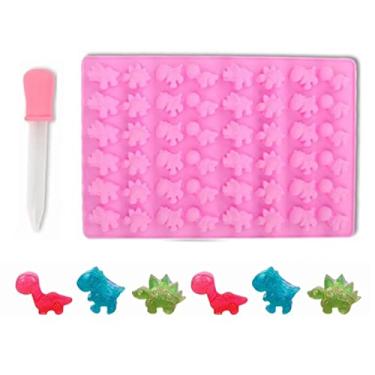 Imagem de HEEPDD Molde de Bolo de Silicone de Dinossauros de 48 Peças para Pudim de Chocolate, Gomas e Assar, Resistente à Temperatura de 40 ° F a 230 ° C, Forno, Microondas e Lavadora de Lavar Louça para