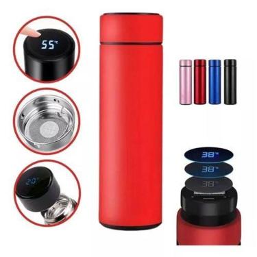 Imagem de Garrafa Térmica Em Aço Inox Com Termômetro Led Digital 500Ml
