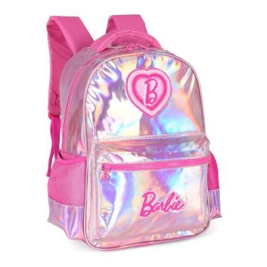 Imagem de Mochila de Costas Barbie Rosa Holográfico IS42721BB Luxcel Lançamento 