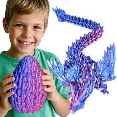 Imagem de Figura de brinquedo Olee Odee impressa em 3D Purple Dragon Egg L