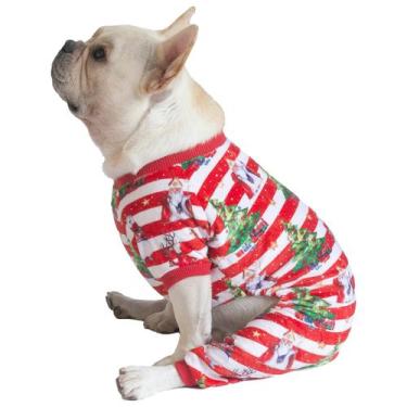 Imagem de Pijama para cães CuteBone Holiday Fleece, macacão de inverno
