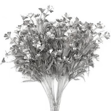 Imagem de PASYOU Plantas Artificiales Arbustos Plateados de Imitación 37 cm Paqu