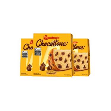 Imagem de Kit c/ 3 Chocottone Bauducco Gotas de Chocolate 908g