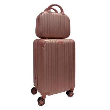 Imagem de MALA DE BORDO + FRASQUEIRA VIAGEM RODINHAS 360° ABS TAM. P-Unissex