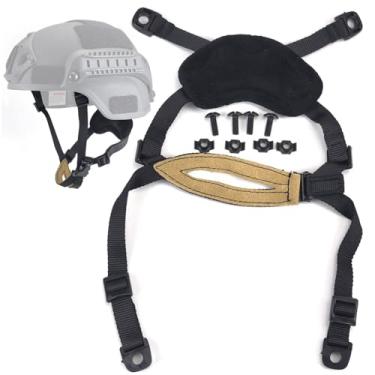 Imagem de Cordão de suspensão geral para capacete H World Shopping com parafusos e parafusos para capacete rápido MICH IBH preto