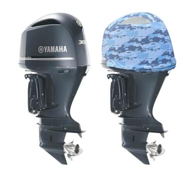 Imagem de Outerenvy Capa de motor de popa camuflada digital azul para Yamaha V6 4.2 F225-300HP [2009-2021] (aberturas laterais) | Feito nos EUA para permanecer enquanto você corre! | 102E